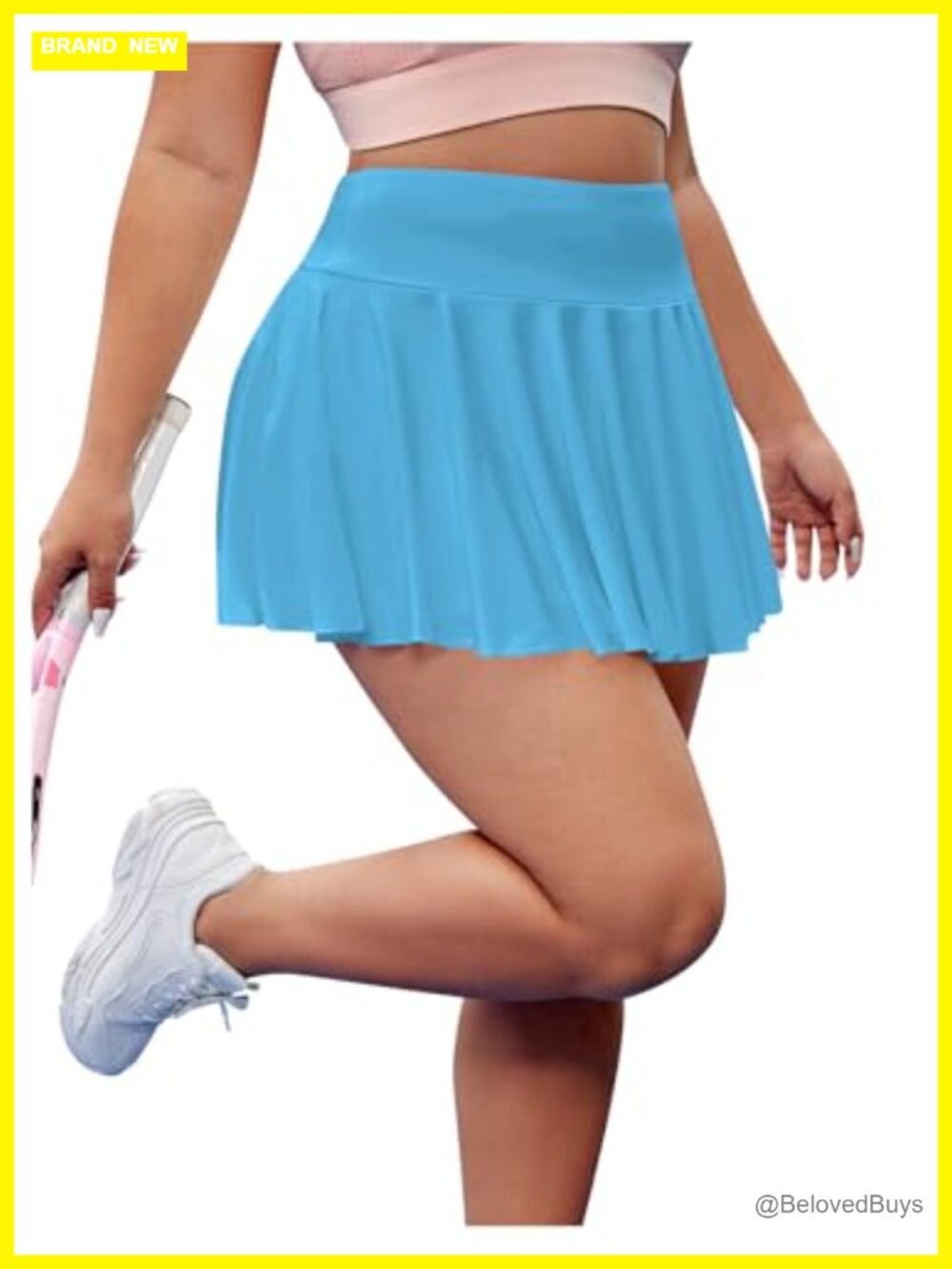 Plus Size High Waisted Pleated Tennis Workout Skirt Mini A-Line
